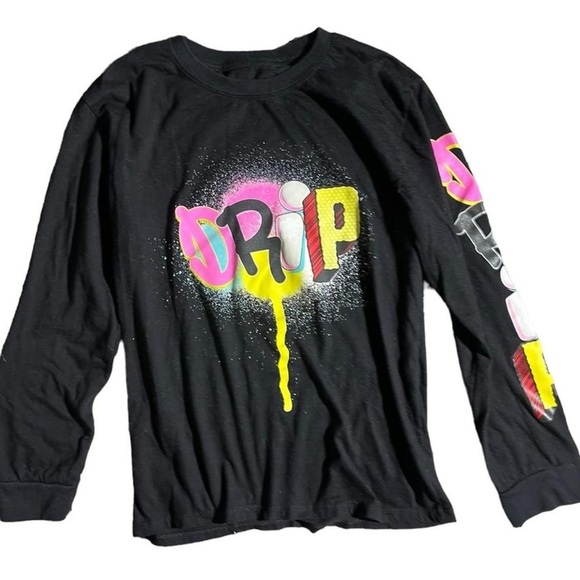 drip Other - 300-Drip Drop long sleeve tee - black and multicoloured #streetwear
